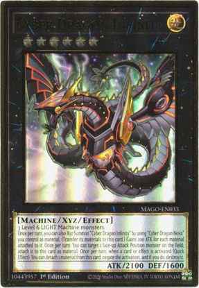 Cyber Dragon Infinity (Alternate Art) - MAGO-EN033 - Premium Gold Rare 1st Edition