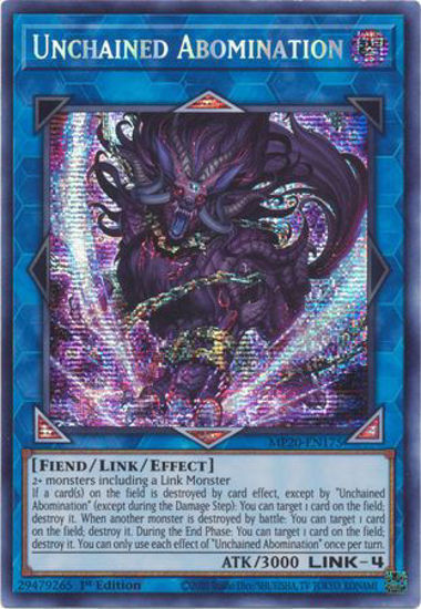 Unchained Abomination - MP20-EN175 - Prismatic Secret Rare 1st Edition