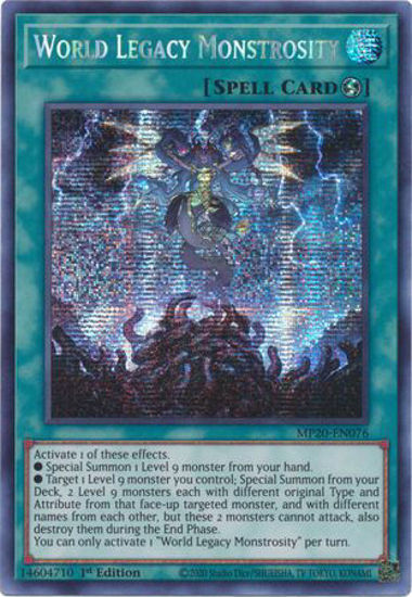 World Legacy Monstrosity - MP20-EN076 - Prismatic Secret Rare 1st Edition