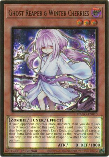 Ghost Reaper & Winter Cherries (Alternate Art) - MAGO-EN010 - Premium Gold Rare 1st Edition