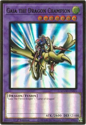 Gaia the Dragon Champion - MAGO-EN025 - Premium Gold Rare 1st Edition