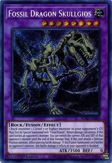 Fossil Dragon Skullgios - BLAR-EN009 - Secret Rare 1st Edition