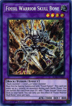 Fossil Warrior Skull Bone - BLAR-EN008 - Secret Rare 1st Edition