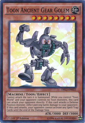 Toon Ancient Gear Golem - DRL2-EN022 - Super Rare 1st Edition