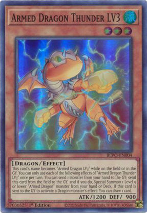 Armed Dragon Thunder LV3 - BLVO-EN004 - Super Rare 1st Edition