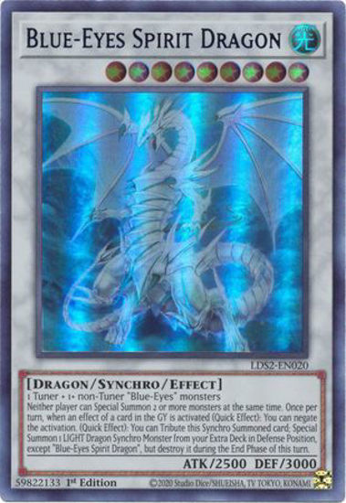 Blue-Eyes Spirit Dragon (Blue) - LDS2-EN020 - Ultra Rare 1st Edition