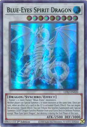 Blue-Eyes Spirit Dragon (Green) - LDS2-EN020 - Ultra Rare 1st Edition