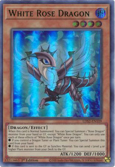 White Rose Dragon (Green) - LDS2-EN109 - Ultra Rare 1st Edition