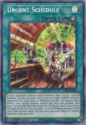 Urgent Schedule - LDS2-EN125 - Secret Rare 1st Edition (Sealed)