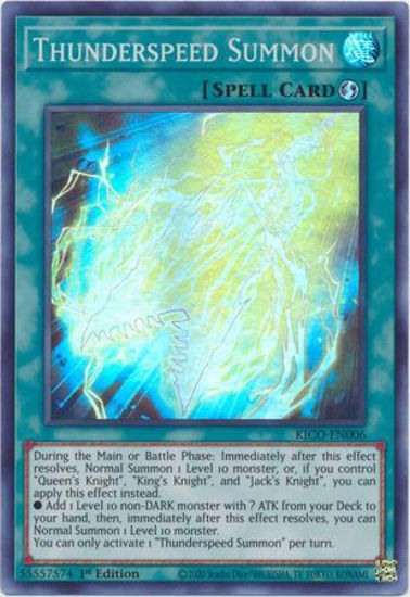 Thunderspeed Summon - KICO-EN006 - Super Rare 1st Edition