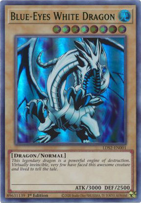 Blue-Eyes White Dragon (Green) - LDS2-EN001 - Ultra Rare 1st Edition