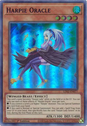 Harpie Oracle (Blue) - LDS2-EN077 - Ultra Rare 1st Edition