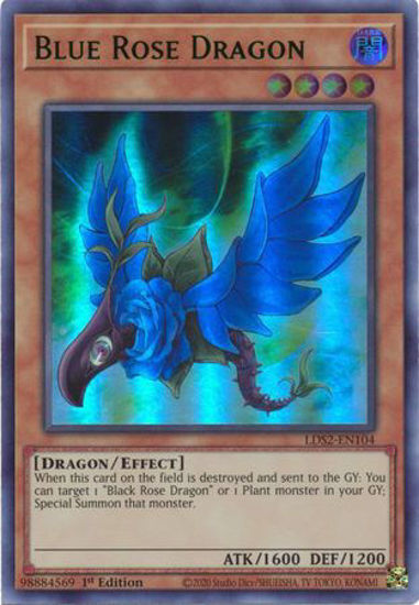 Blue Rose Dragon (Green) - LDS2-EN104 - Ultra Rare 1st Edition