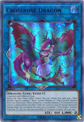 Crossrose Dragon (Blue) - LDS2-EN114 - Ultra Rare 1st Edition