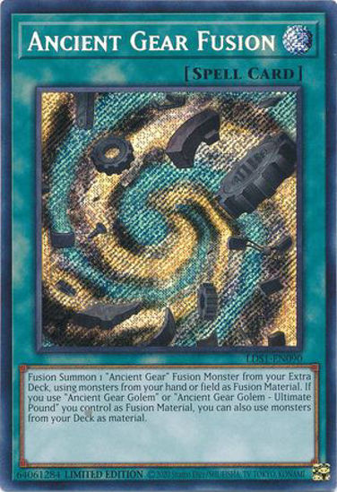 Ancient Gear Fusion - LDS1-EN090 - Secret Rare 1st Edition