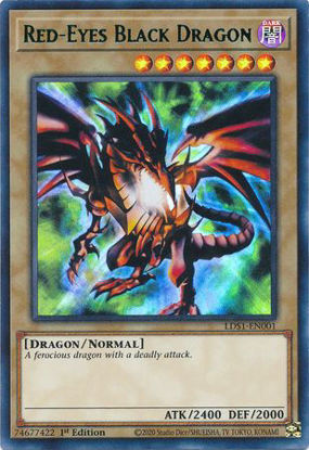 Red-Eyes Black Dragon (Green) - LDS1-EN001 - Ultra Rare 1st Edition