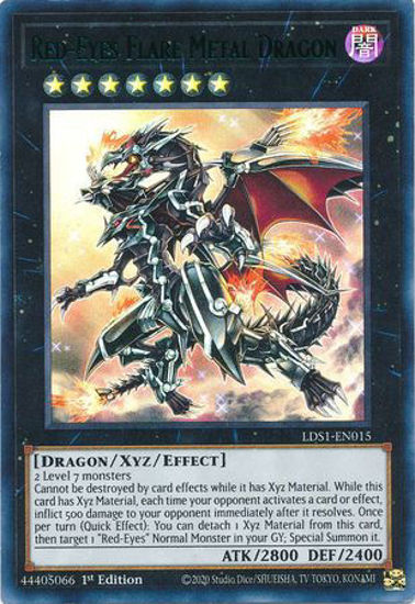 Red-Eyes Flare Metal Dragon (Green) - LDS1-EN015 - Ultra Rare 1st Edition