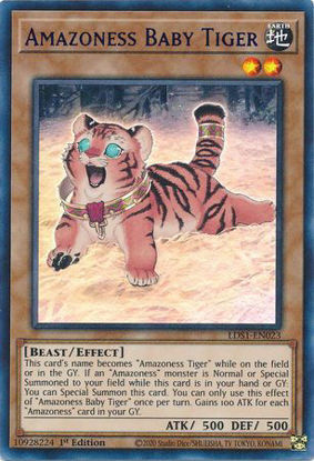 Amazoness Baby Tiger (Purple) - LDS1-EN023 - Ultra Rare 1st Edition