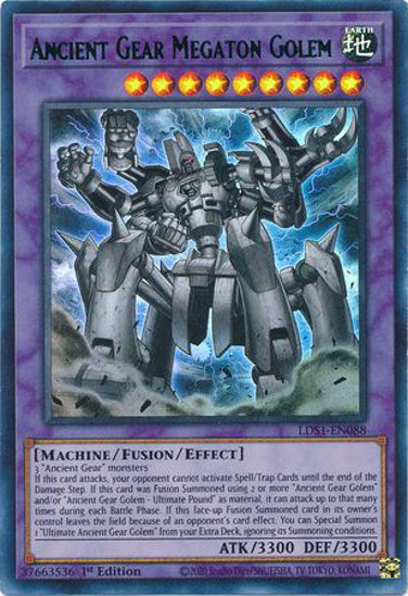 Ancient Gear Megaton Golem (Green) - LDS1-EN088 - Ultra Rare 1st Edition