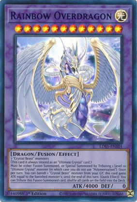 Rainbow Overdragon (Blue) - LDS1-EN101 - Ultra Rare 1st Edition