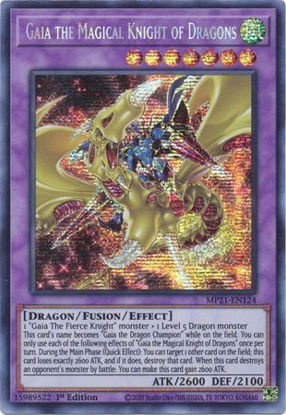 Gaia the Magical Knight of Dragons - MP21-EN124 - Prismatic Secret Rare 1st Edition