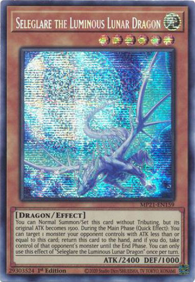 Seleglare the Luminous Lunar Dragon - MP21-EN159 - Prismatic Secret Rare 1st Edition