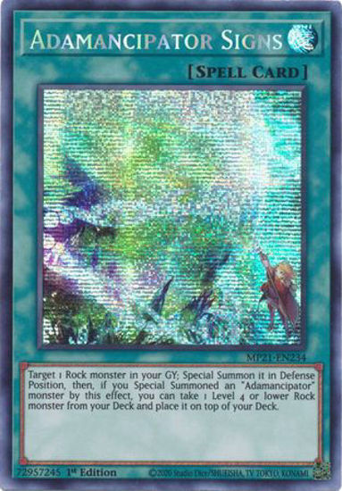 Adamancipator Signs - MP21-EN234 - Prismatic Secret Rare 1st Edition