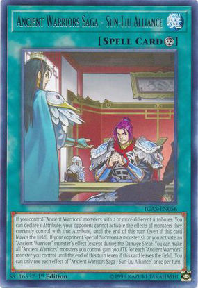 Ancient Warriors Saga - Sun-Liu Alliance - IGAS-EN056 - Rare 1st Edition