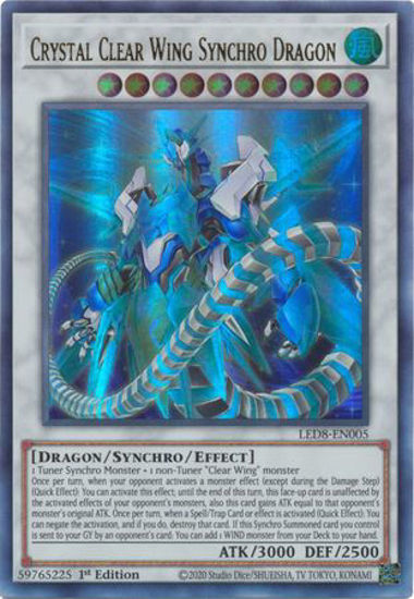 Crystal Clear Wing Synchro Dragon - LED8-EN005 - Ultra Rare 1st Edition