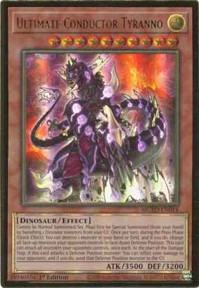 Ultimate Conductor Tyranno - MGED-EN014 - Premium Gold Rare 1st Edition