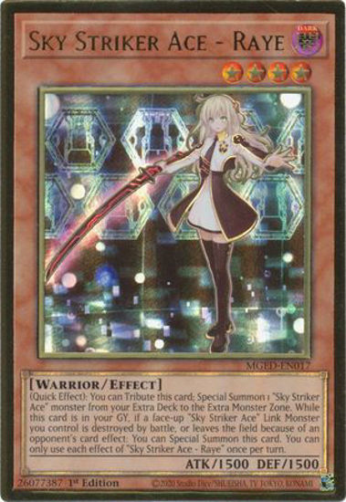 Sky Striker Ace - Raye - MGED-EN017 - Premium Gold Rare 1st Edition