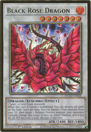 Black Rose Dragon - MGED-EN026 - Premium Gold Rare 1st Edition