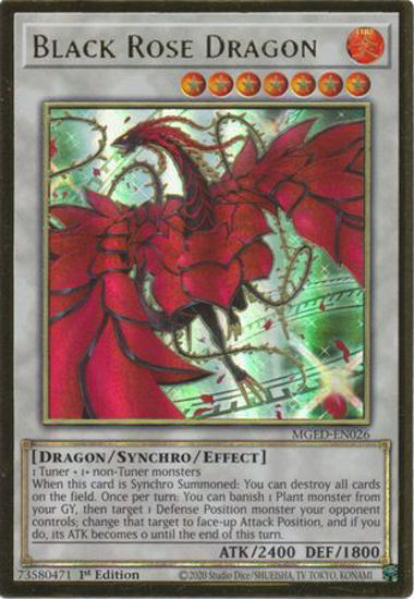 Black Rose Dragon - MGED-EN026 - Premium Gold Rare 1st Edition