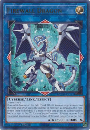 Firewall Dragon (blue alternate art) - MGED-EN141 - Rare 1st Edition