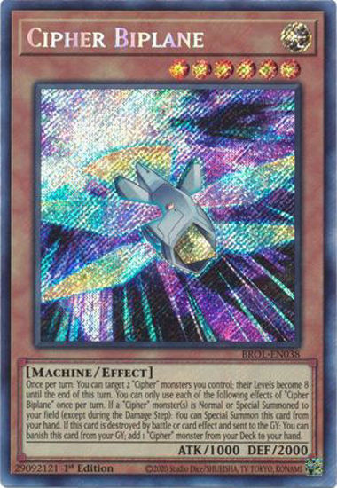 Cipher Biplane - BROL-EN038 - Secret Rare 1st Edition