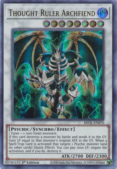 Thought Ruler Archfiend - BROL-EN070 - Ultra Rare 1st Edition