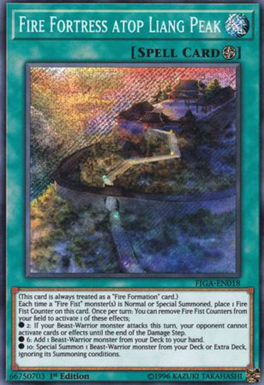 Fire Fortress atop Liang Peak - FIGA-EN018 - Secret Rare 1st Edition