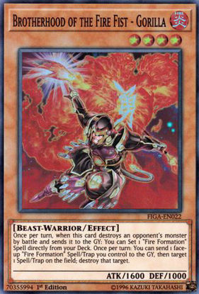 Brotherhood of the Fire Fist - Gorilla - FIGA-EN022 - Super Rare 1st Edition