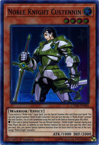 Noble Knight Custennin - CYHO-EN088 - Super Rare 1st Edition