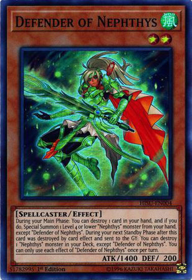 Defender of Nephthys - HISU-EN004 - Super Rare 1st Edition