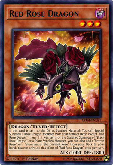 Red Rose Dragon - LED4-EN025 - Rare 1st Edition