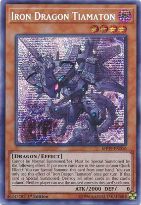 Iron Dragon Tiamaton - MP19-EN016 - Prismatic Secret Rare 1st Edition