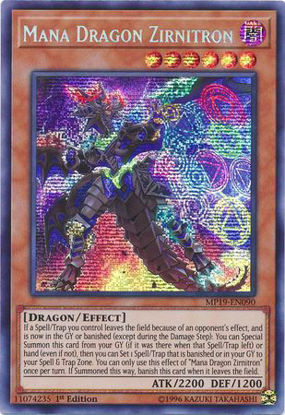 Mana Dragon Zirnitron - MP19-EN090 - Prismatic Secret Rare 1st Edition