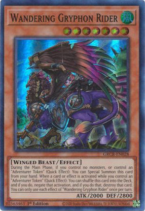 Wandering Gryphon Rider - GRCR-EN028 - Super Rare 1st Edition