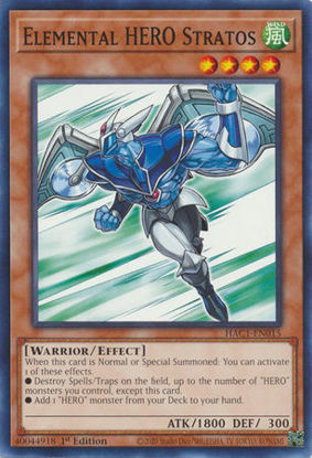 Elemental HERO Stratos - HAC1-EN015 - Common 1st Edition