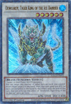 Dewloren, Tiger King of the Ice Barrier - HAC1-EN052 - Duel Terminal Ultra Parallel Rare 1st Edition