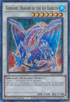 Gungnir, Dragon of the Ice Barrier - HAC1-EN053 - Duel Terminal Ultra Parallel Rare 1st Edition