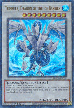 Trishula, Dragon of the Ice Barrier - HAC1-EN054 - Duel Terminal Ultra Parallel Rare 1st Edition