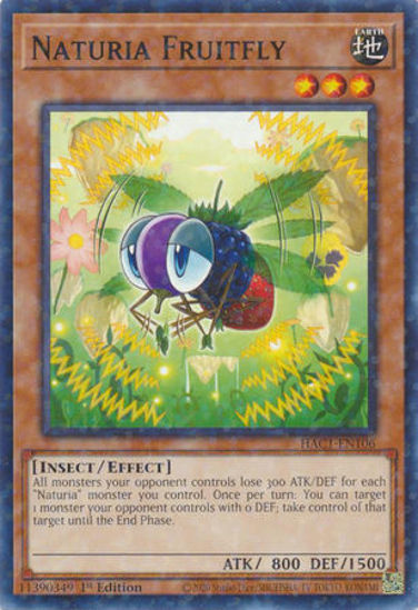 Naturia Fruitfly - HAC1-EN106 - Duel Terminal Normal Parallel Rare 1st Edition