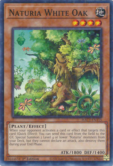 Naturia White Oak - HAC1-EN115 - Duel Terminal Normal Parallel Rare 1st Edition